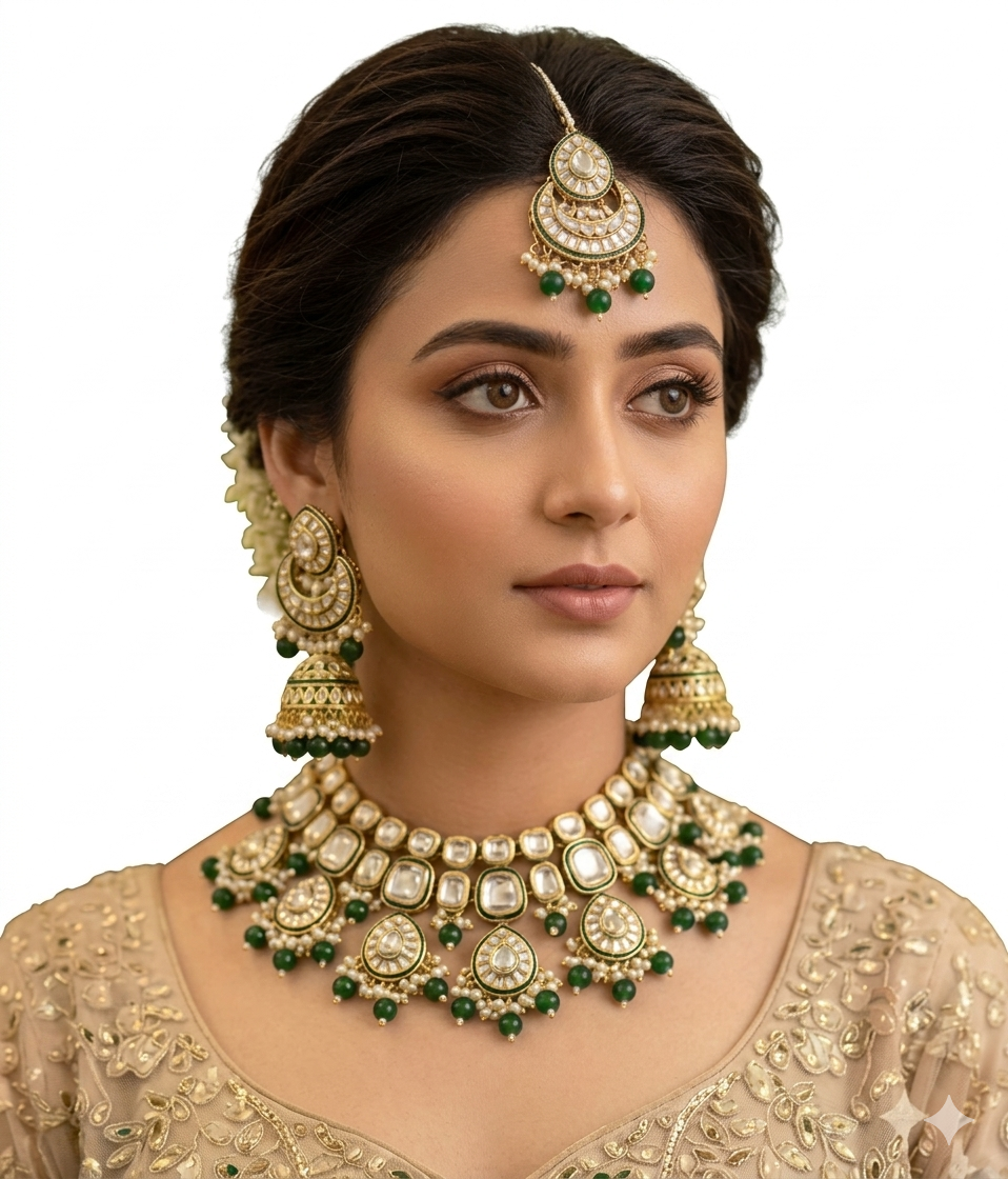 Kundan Set White