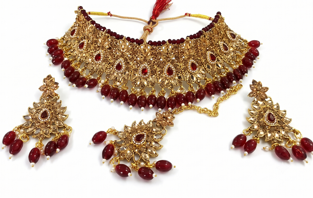 Kundan Set Maroon 9032-MR