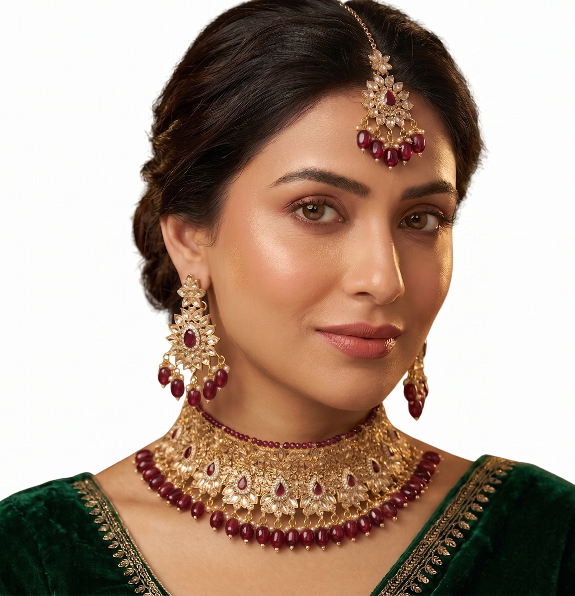 Kundan Set Maroon 9032-MR