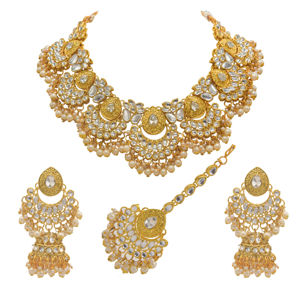 Kundan Set White