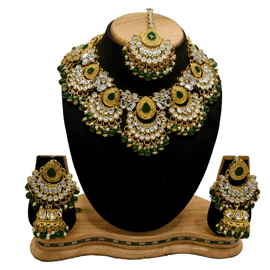 Kundan Set Green
