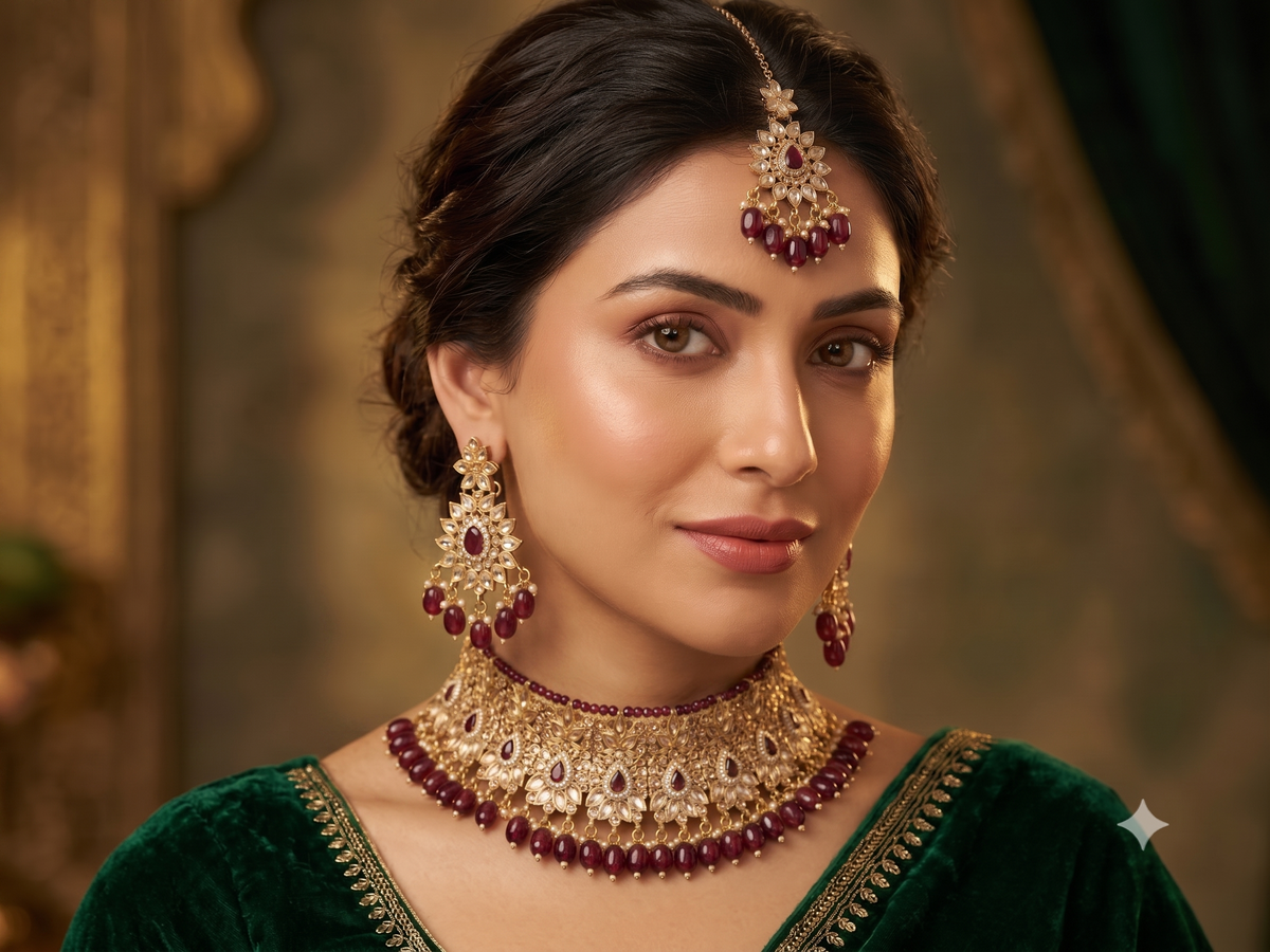 Kundan Set Maroon 9032-MR